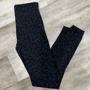 Lululemon Wunder Under Camo Deep Coal Multi Leggings
